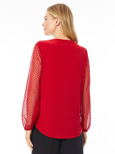 Celeste Top, Everyday Knit, Fire Red | Meison Studio Presents Kasper