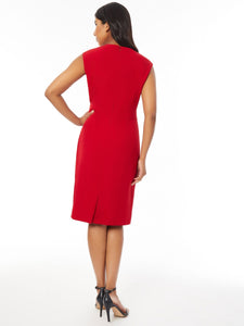 Petite Grace Dress, Iconic Stretch Crepe, Fire Red | Meison Studio Presents Kasper