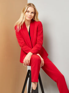 Holly Jacket, Iconic Stretch Crepe, Fire Red | Meison Studio Presents Kasper