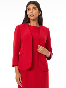 Petite Elle Jacket, Iconic Stretch Crepe, Fire Red | Meison Studio Presents Kasper