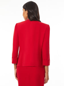 Elle Jacket, Iconic Stretch Crepe, Fire Red | Meison Studio Presents Kasper