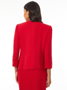 Petite Elle Jacket, Iconic Stretch Crepe, Fire Red | Meison Studio Presents Kasper