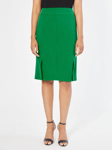Darcy Skirt, Iconic Stretch Crepe, Pepper Green | Kasper