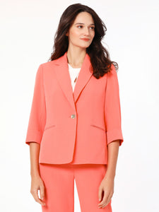Petite Holly Jacket, Iconic Stretch Crepe, Luxe Salmon | Kasper