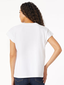 Cap Sleeve V-Neck Top in the Color NYC White | Jones New York
