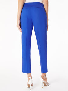 Solid Fly-Front Slim Leg Pants in the Color Lt Sapphire | Jones New York