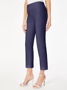 Solid Stretch Pull-on Straight Leg Pant in the Color Pacific Navy | Jones New York
