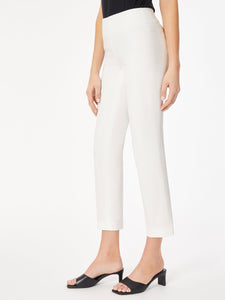 Solid Stretch Pull-on Straight Leg Pant in the Color NYC White | Jones New York