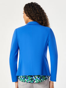 Modern Compression Faux Double Breasted Jacket in the Color Lt Sapphire | Jones New York