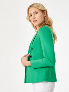 Modern Compression Faux Double Breasted Jacket in the Color Kelly | Jones New York
