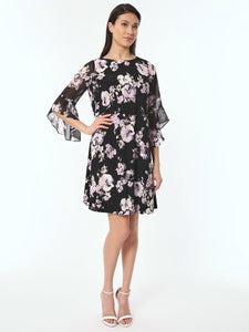 Odette Dress, Everyday Knit, Black/Lavender Mist Multi | Kasper