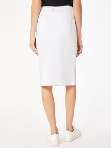 Denim Pencil Skirt in the Color Soft White | Jones New York