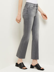 Bridget High-Rise Cropped Bootcut Jeans, Overcast, Overcast Raw | Misook Premium Details