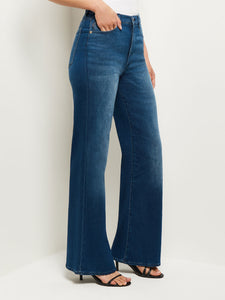 Hepburn High-Rise Wide Leg Vintage Jean, Orlena, Orlena | Misook Premium Details