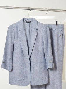 Open Front Patch Pocket Jacket in the Color Blue Sail/NYC White | Jones New York