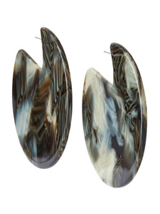 Marbled Resin Disc Pierced Earrings, Marbled Resin | Meison Studio Presents Misook