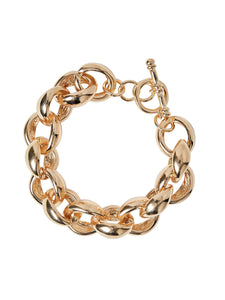 Gold Puff Rolo Link Bracelet, Gold | Meison Studio Presents Misook