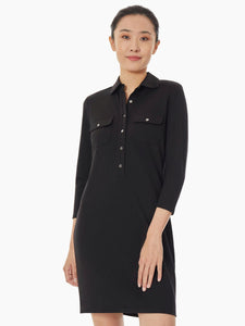 Serenity Knit Shirt Dress, Jones Black | Meison Studio Presents Jones New York