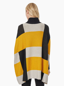 Colorblock Drop Shoulder Turtleneck Sweater, Jonagold Combo | Meison Studio Presents Jones New York