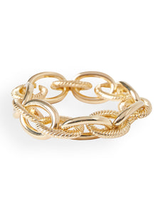 Multi-Texture Gold Chain Link Bracelet, Gold | Meison Studio Presents Misook