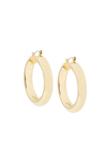 Gold Tube Hoop Pierced Earrings, Gold | Meison Studio Presents Misook