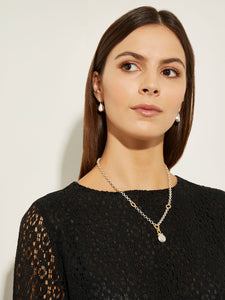 Silver Nugget Two-Tone Chain Necklace, Silver/Gold | Meison Studio Presents Misook