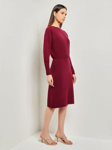 Dolman Sleeve Cashmere Dress, African Violet | Misook Premium Details