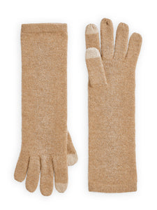 Tech Touch Long Cashmere Gloves, Natural, Natural | Misook