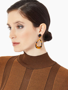 Tonal Stripe A-Line Knit Tunic, Copper/Black | Meison Studio Presents Misook