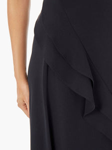 Double Ruffle Crepe Maxi Skirt, Black | Meison Studio Presents Misook