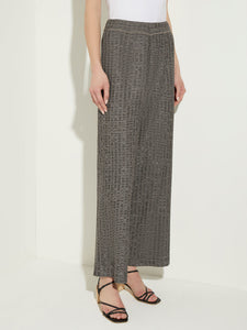 Tweed Wide Leg Knit Pants, Mink/Black/New Ivory | Misook Premium Details