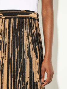 Natural Print Soft Knit Skirt, Black/Italian Clay | Meison Studio Presents Misook