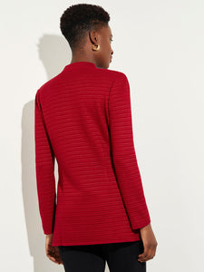 Chain Detail Textured Knit Blazer, Scarlet Red | Meison Studio Presents Misook
