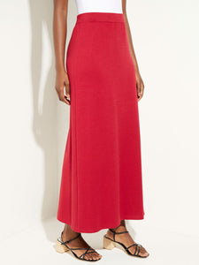Soft Recycled Knit A-Line Maxi Skirt, Scarlet Red, Scarlet Red | Meison Studio Presents Misook