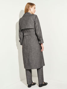 Belted Chambray Trench Coat, Slate Grey | Meison Studio Presents Misook