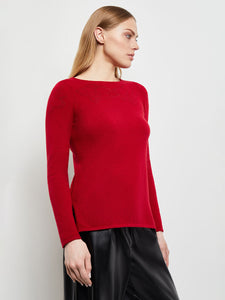 Floral Shimmer Cashmere Tunic, Classic Red, Red | Misook