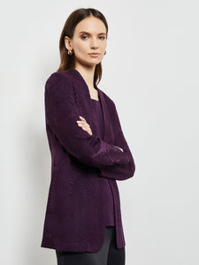 Tailored Jacket - One-Button Jacquard Knit | Misook 