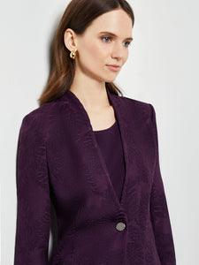 Tailored Jacket - One-Button Jacquard Knit | Misook Premium Details 