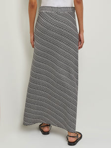 Maxi A-Line Skirt - Bias Soft Knit, New Ivory/Black | Misook