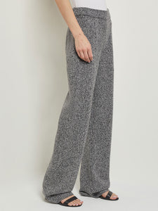 Pull-On Straight Leg Pants - Cozy Knit, Black/New Ivory | Misook Premium Details
