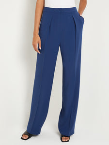 Woven Twill Tailored Wide Leg Pant, Oceanic | Misook