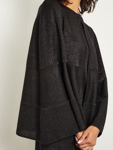 Shimmer Knit Cape, Black | Misook