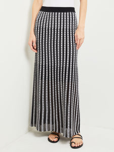 Maxi A-Line Skirt - Soft Burnout Knit, Black/White | Misook