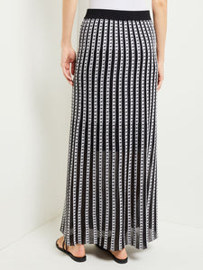 Maxi A-Line Skirt - Soft Burnout Knit, Black/White | Misook