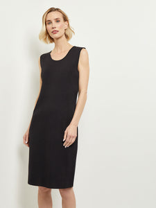Sleeveless Sheath Knit Dress, Black, Black | Meison Studio Presents Misook