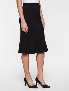 Gored Knit Skirt, Black, Black | Meison Studio Presents Misook