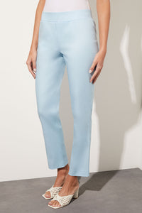 Plus Size Pull-On Straight Leg Pant - Cotton Tencel, Haze, Haze | Ming Wang