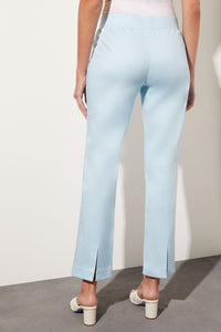 Plus Size Pull-On Straight Leg Pant - Cotton Tencel, Haze, Haze | Ming Wang