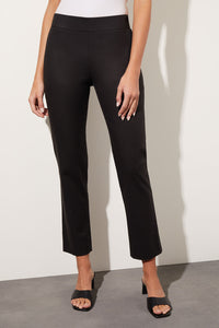 Plus Size Pull-On Straight Leg Pant - Cotton Tencel, Black, Black | Ming Wang