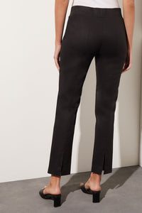 Plus Size Pull-On Straight Leg Pant - Cotton Tencel, Black, Black | Ming Wang